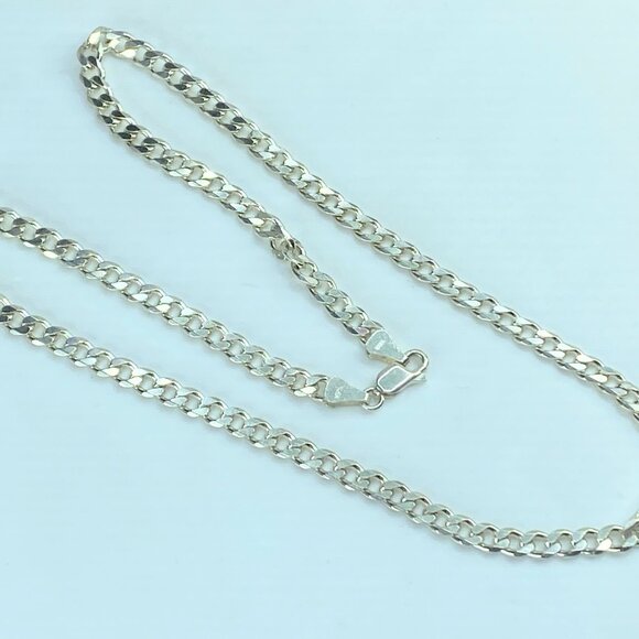 Birmingham marks Sterling Silver 925 flat Cuban Curb 5.5mm Necklace 24